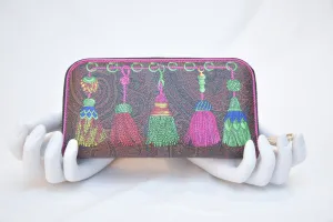 Etro Tassel Print Zip Around Wallet