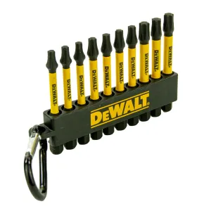 Extreme Flextorq Bits DT7275, 10-teilig mit Clip & Karabinerhaken, Schlagfest