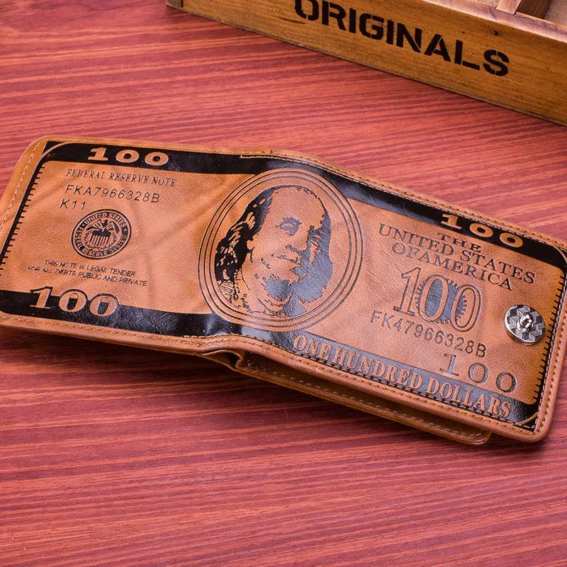 Fashion Leather Wallet with Dollar Pattern