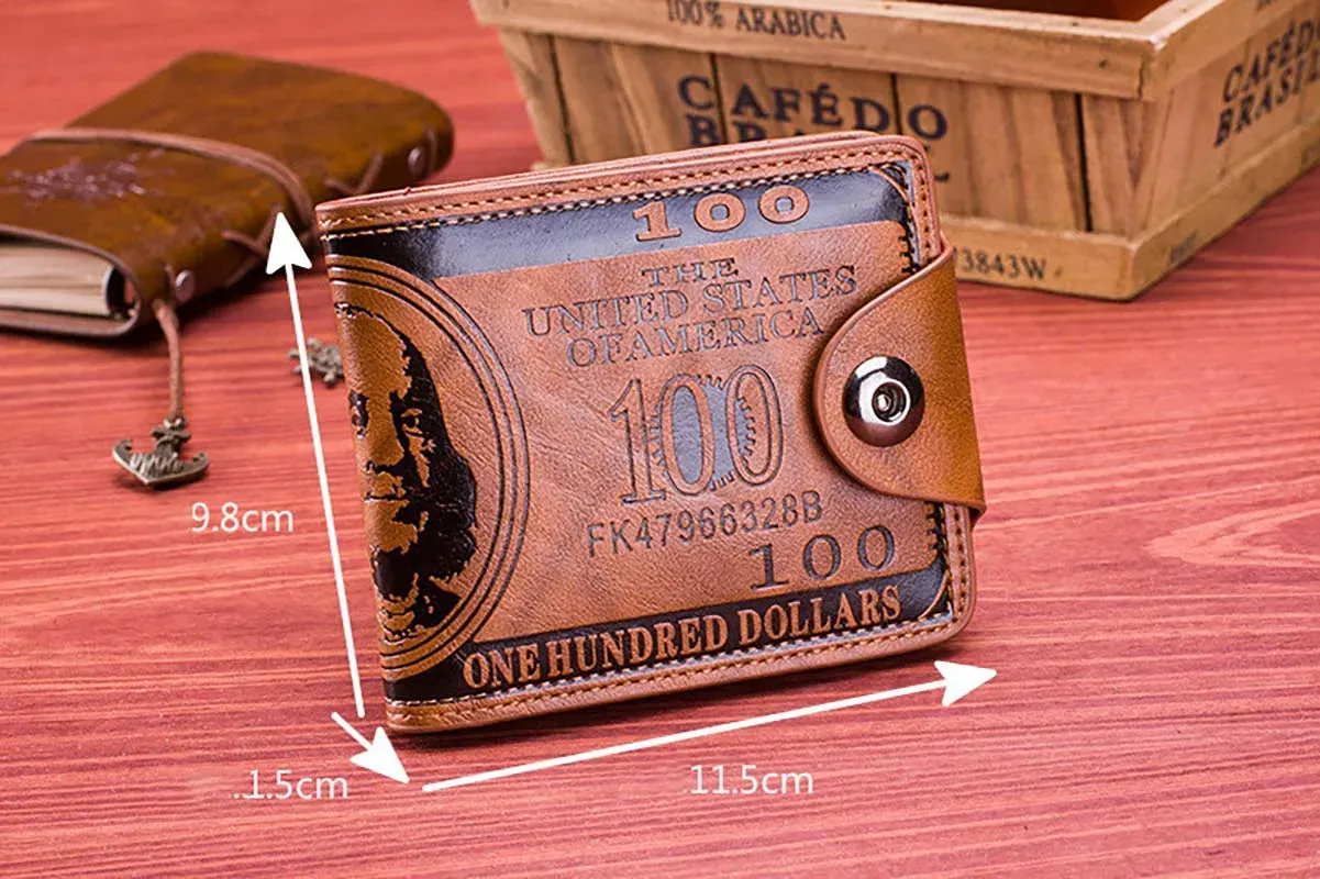 Fashion Leather Wallet with Dollar Pattern