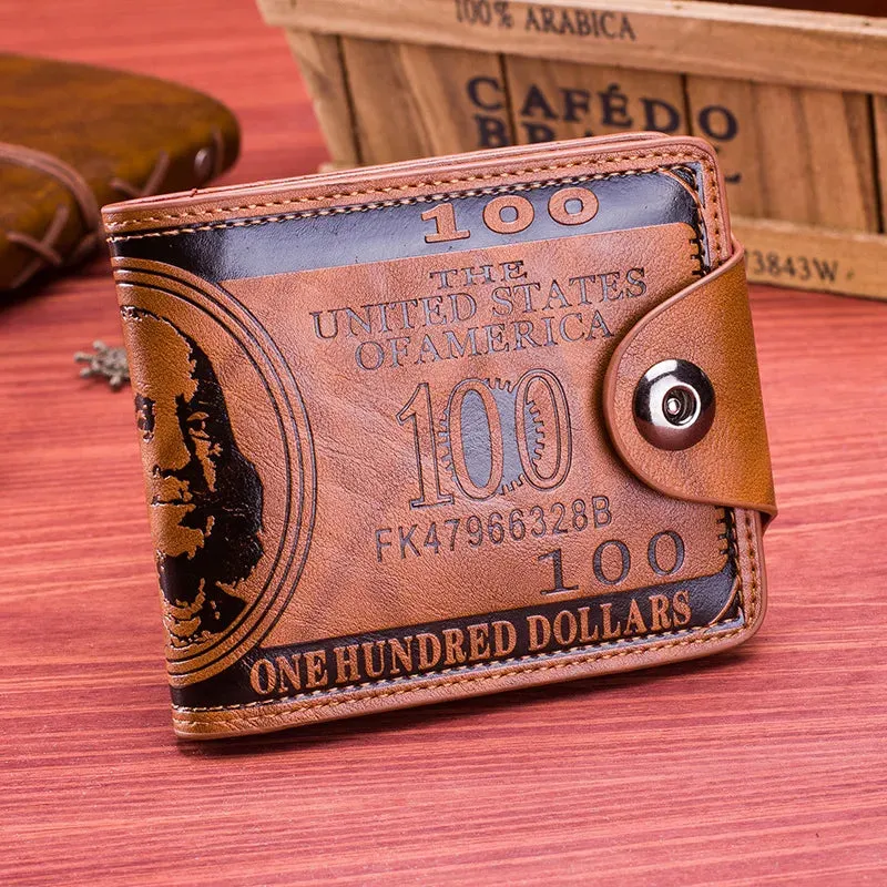 Fashion Leather Wallet with Dollar Pattern