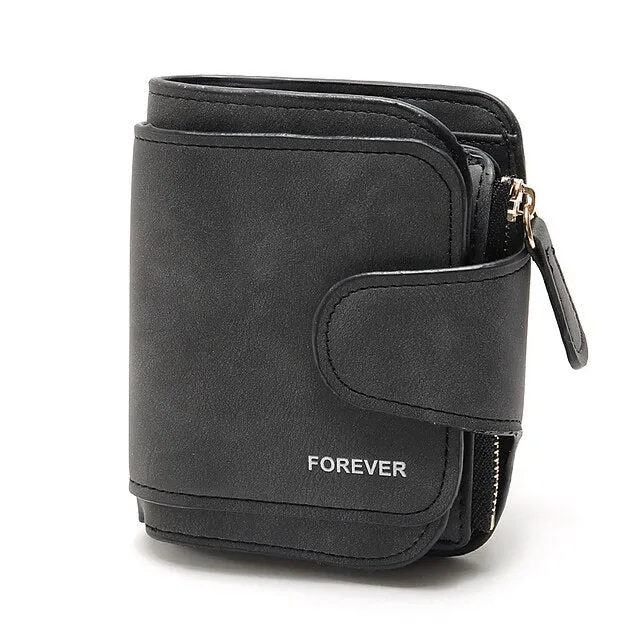 Fashion Women's Short Wallets PU Leather Matte Small Casual Coin Purse Zipper Money Bag Hasp Clutch Credit Card Holder Clip