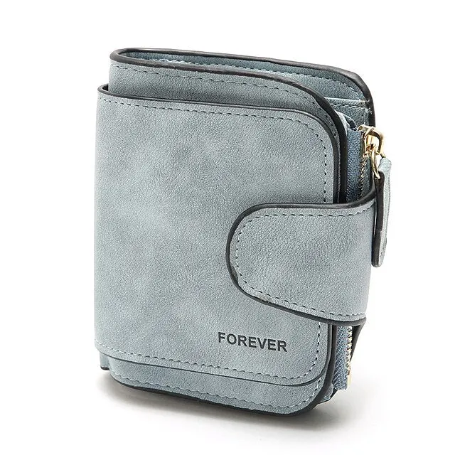 Fashion Women's Short Wallets PU Leather Matte Small Casual Coin Purse Zipper Money Bag Hasp Clutch Credit Card Holder Clip