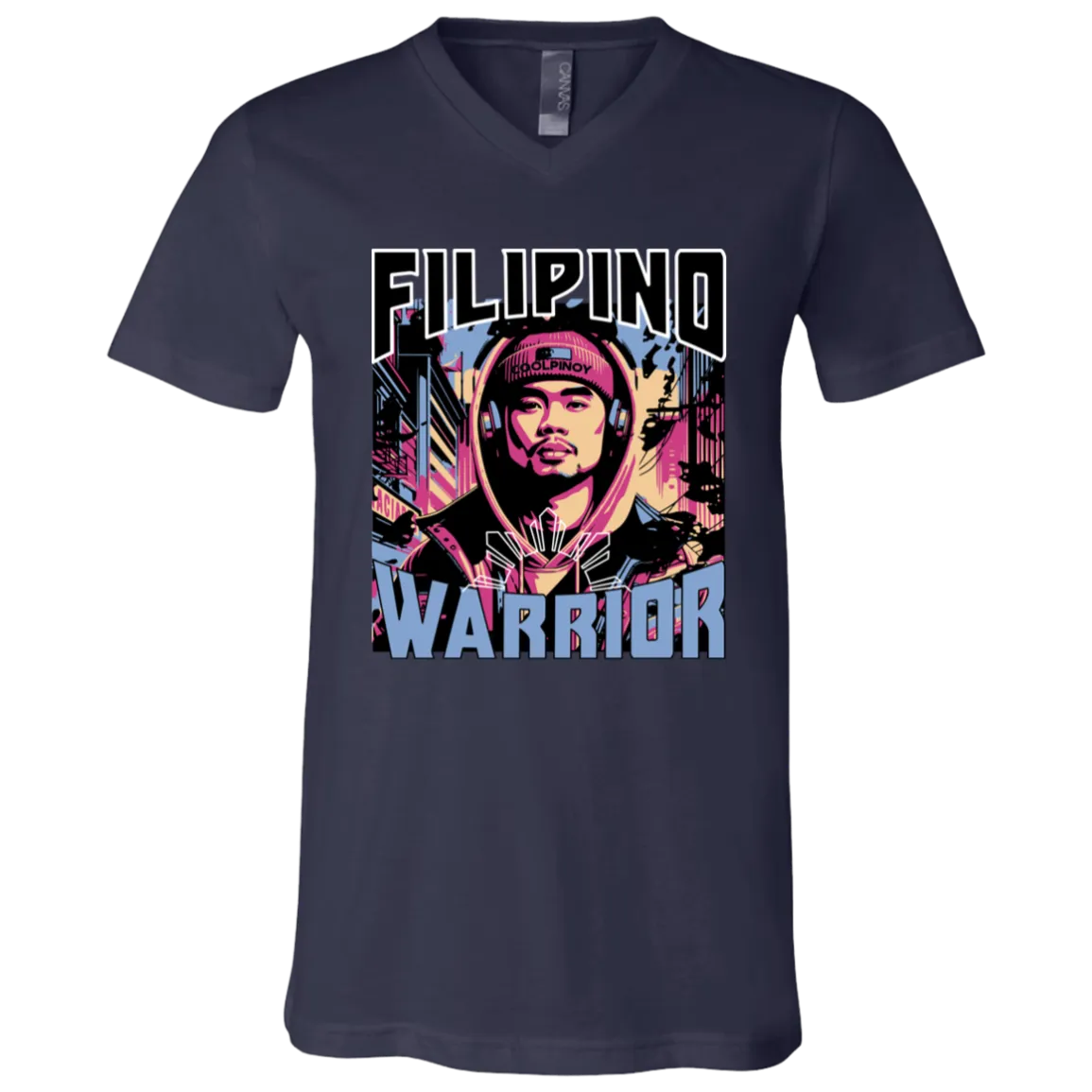 Filipino Street Warrior Unisex Jersey V-Neck T-Shirt