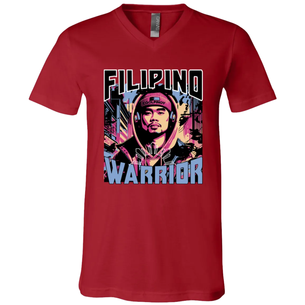 Filipino Street Warrior Unisex Jersey V-Neck T-Shirt