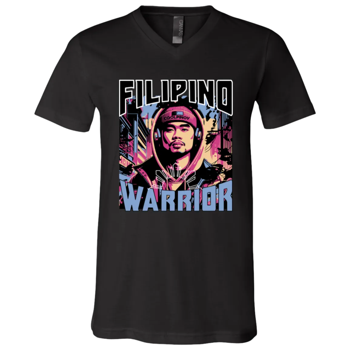Filipino Street Warrior Unisex Jersey V-Neck T-Shirt