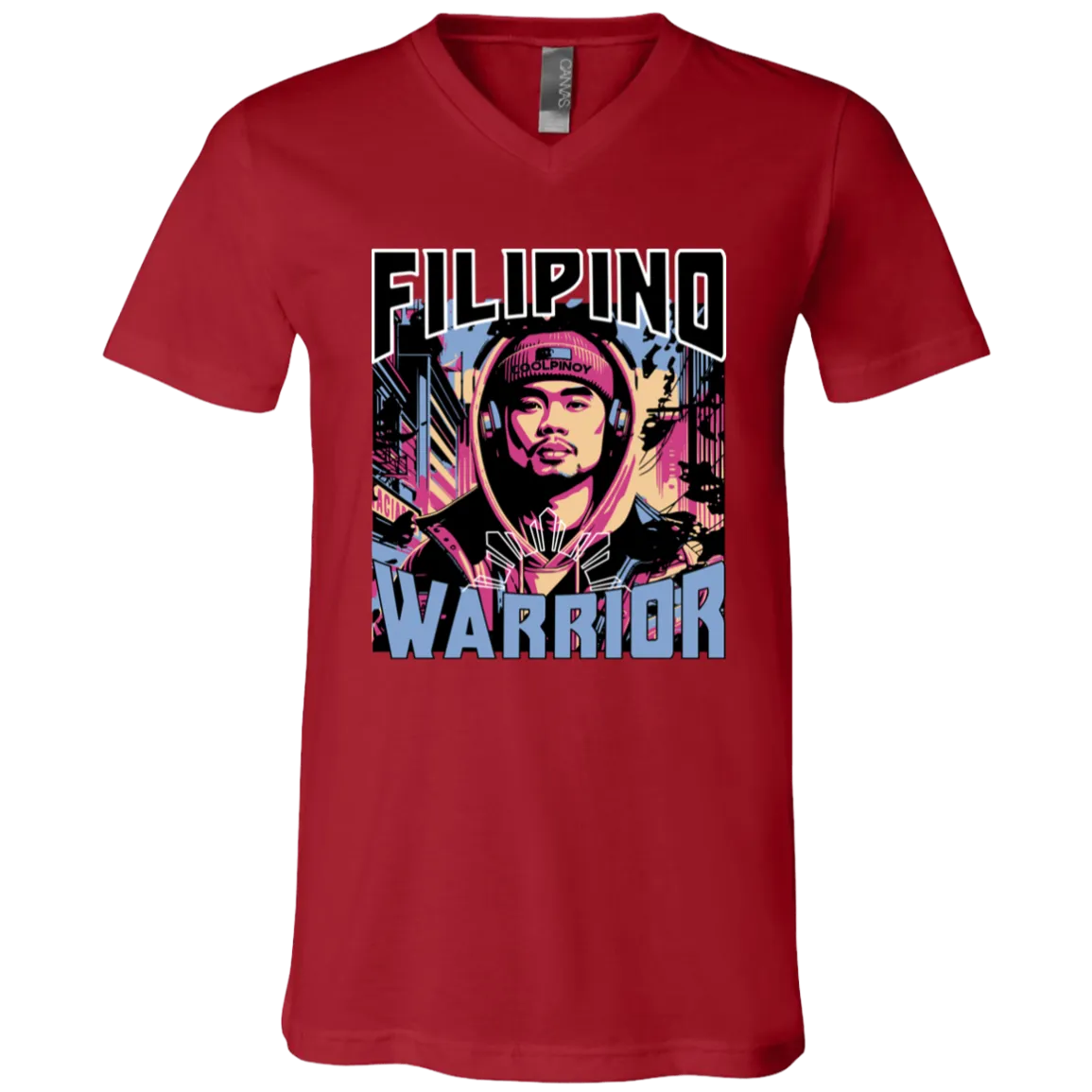 Filipino Street Warrior Unisex Jersey V-Neck T-Shirt