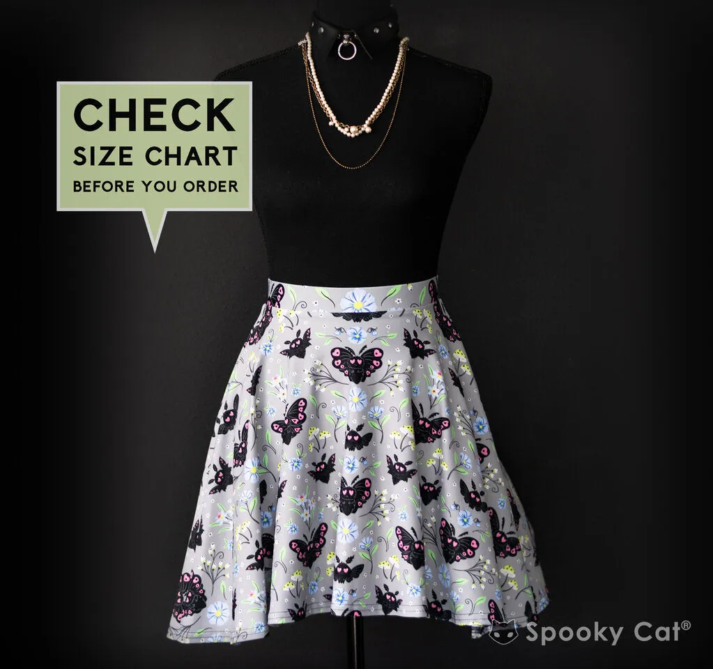 Floral Mothman Skater Skirt