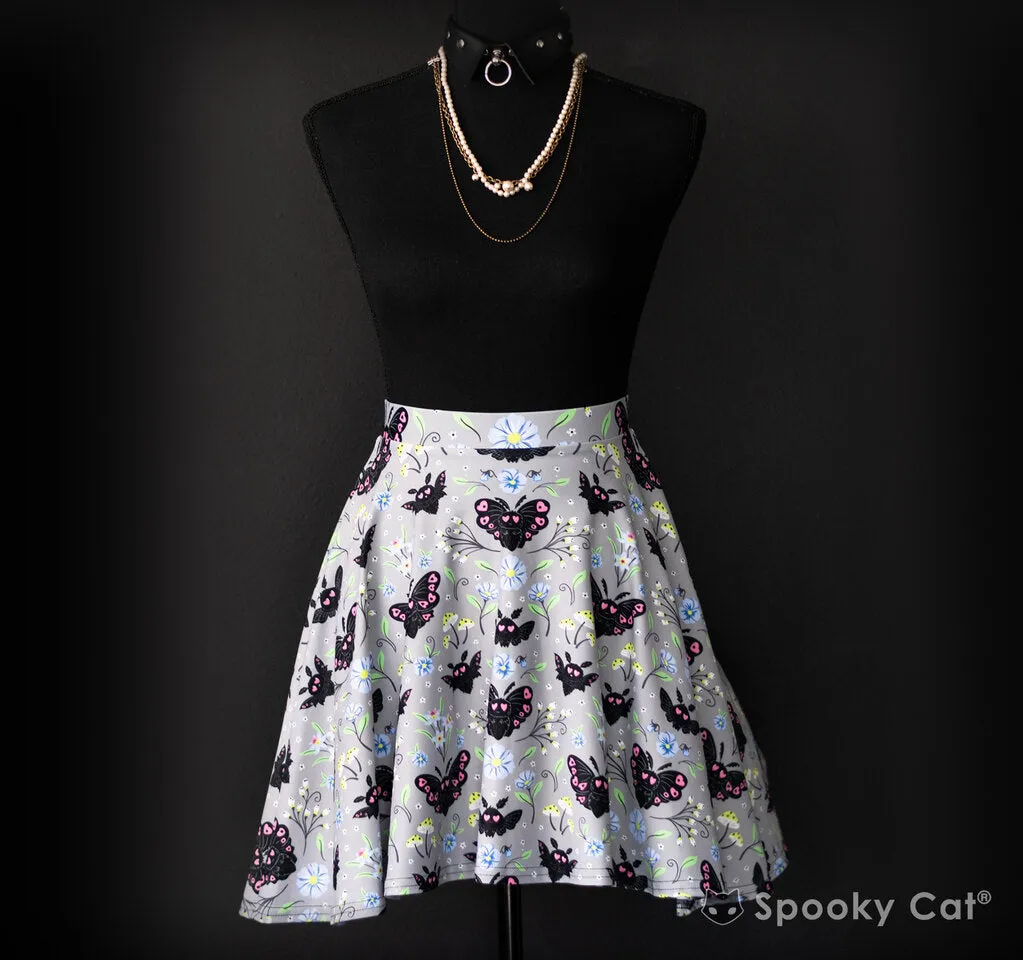 Floral Mothman Skater Skirt