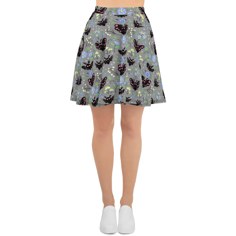 Floral Mothman Skater Skirt
