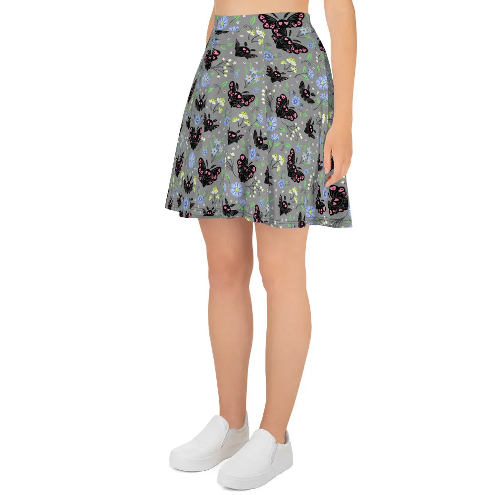 Floral Mothman Skater Skirt