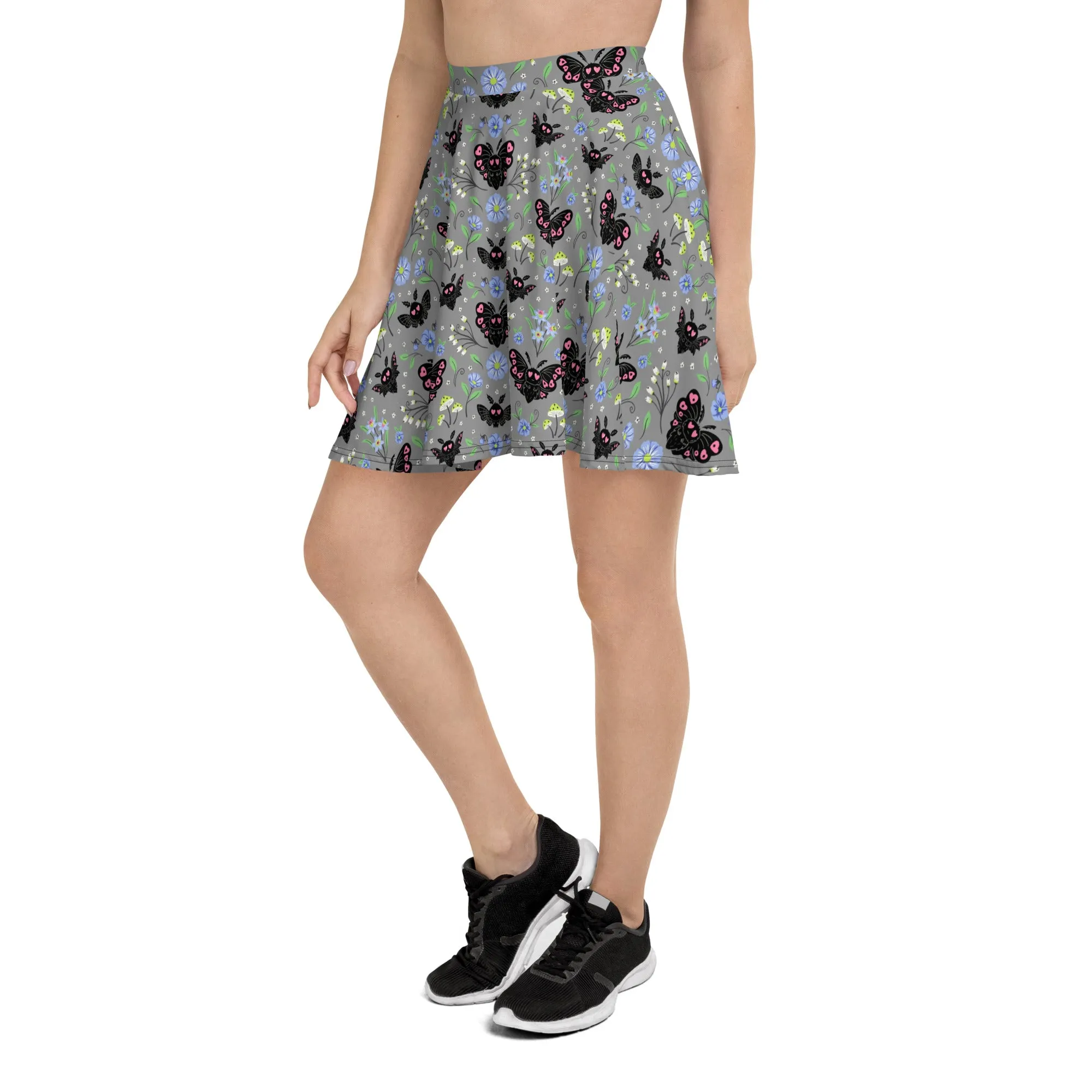 Floral Mothman Skater Skirt