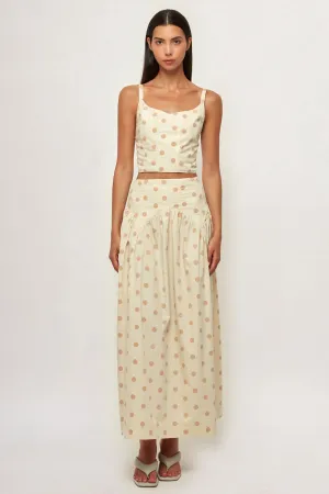 Framed Crop | Textured Waist Midi Skirt