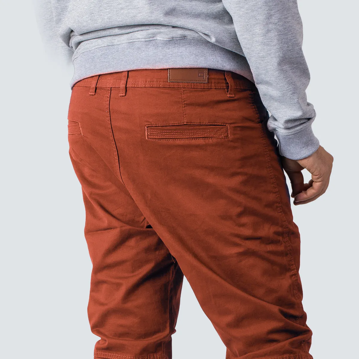 Gabardine Jogger . Rust Orange