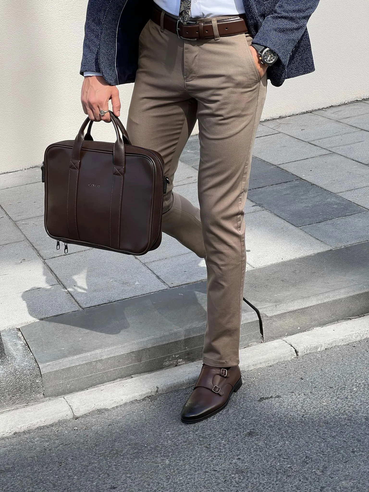Giorgio Slim Fit Cotton Mink Pants - Versatile Elegance for Every Occasion
