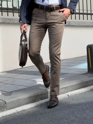 Giorgio Slim Fit Cotton Mink Pants - Versatile Elegance for Every Occasion