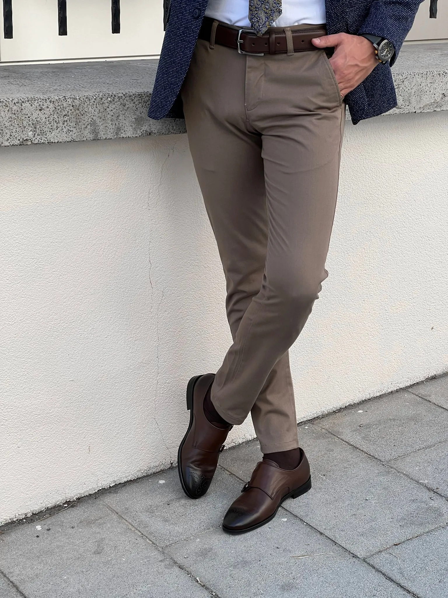 Giorgio Slim Fit Cotton Mink Pants - Versatile Elegance for Every Occasion