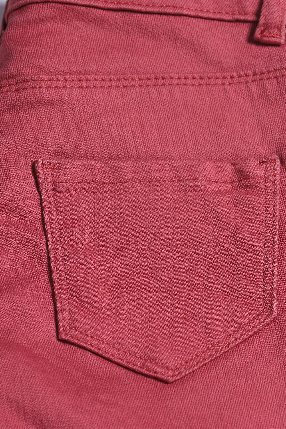 GIRL'S TWILL PENT EMB. - CHERRY
