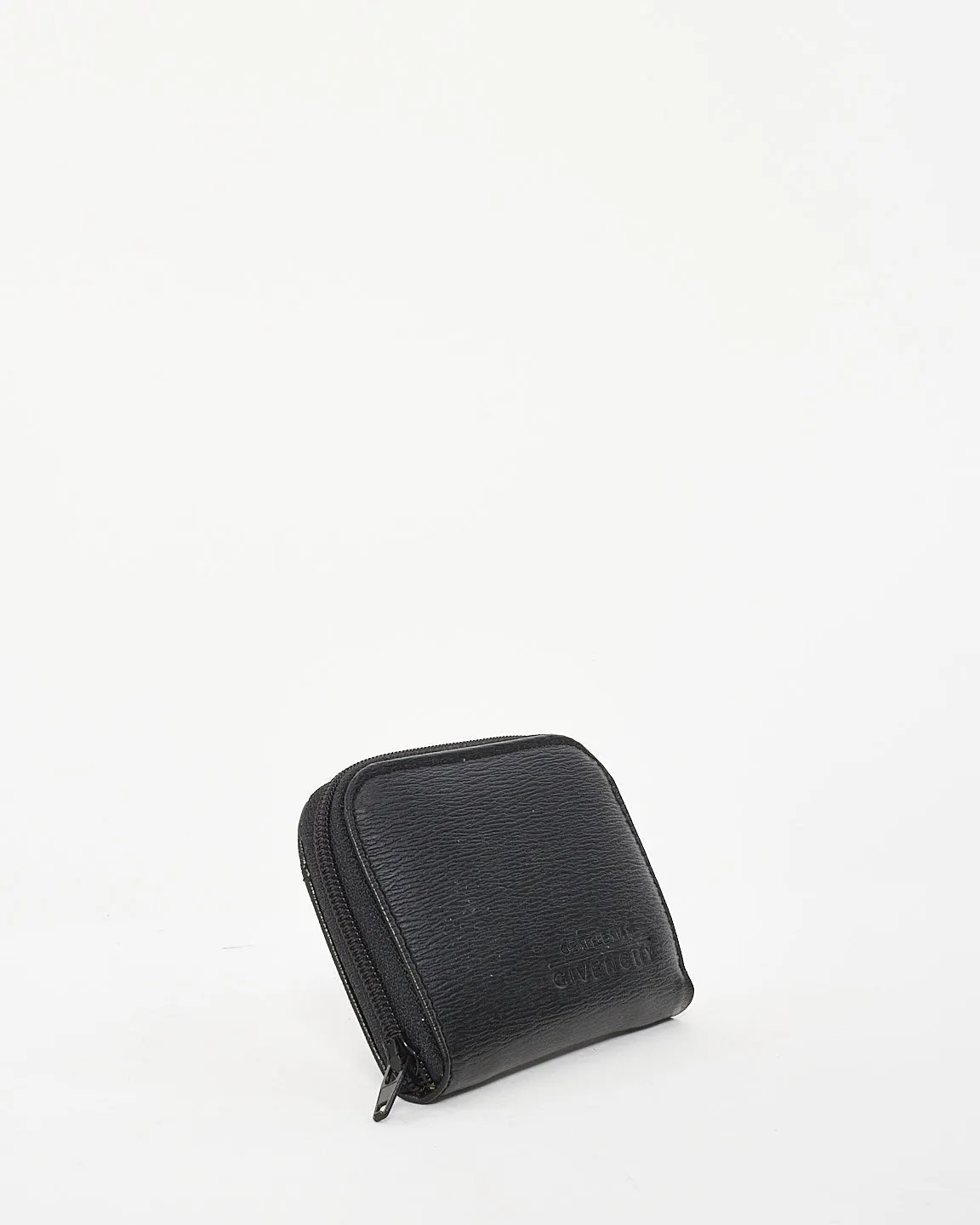 Givenchy Vintage Gentlemen Black Leather Zip Around Coin Purse Wallet