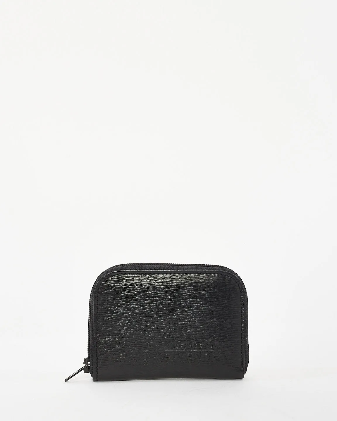 Givenchy Vintage Gentlemen Black Leather Zip Around Coin Purse Wallet