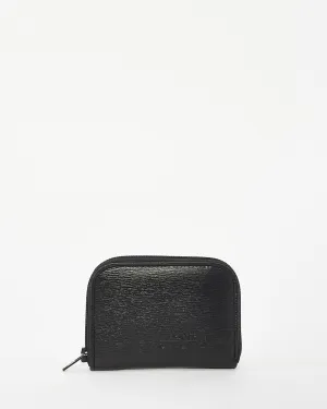 Givenchy Vintage Gentlemen Black Leather Zip Around Coin Purse Wallet