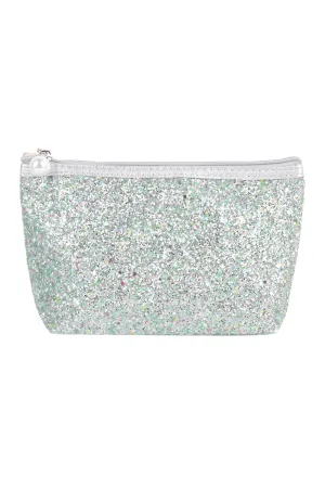 Glitter Cosmetic Pouch Bag White - Pack of 6