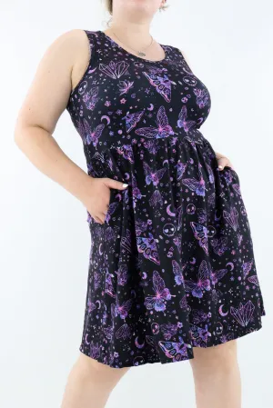 Glitter Witch - Sleeveless Skater Dress - Knee Length - Side Pockets