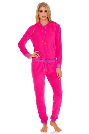 GLOW BABY GLOW - Hoodie Cut Out Jacket & Jogger Pants • Pink