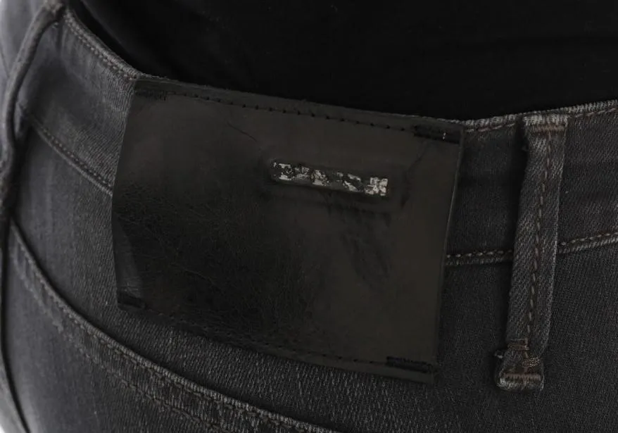 Gray Cotton Slim Fit Denim Jeans