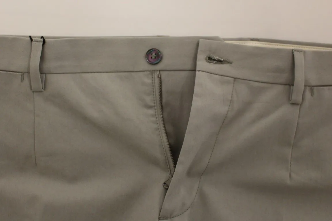 Gray Cotton Slim fit Pants Chinos