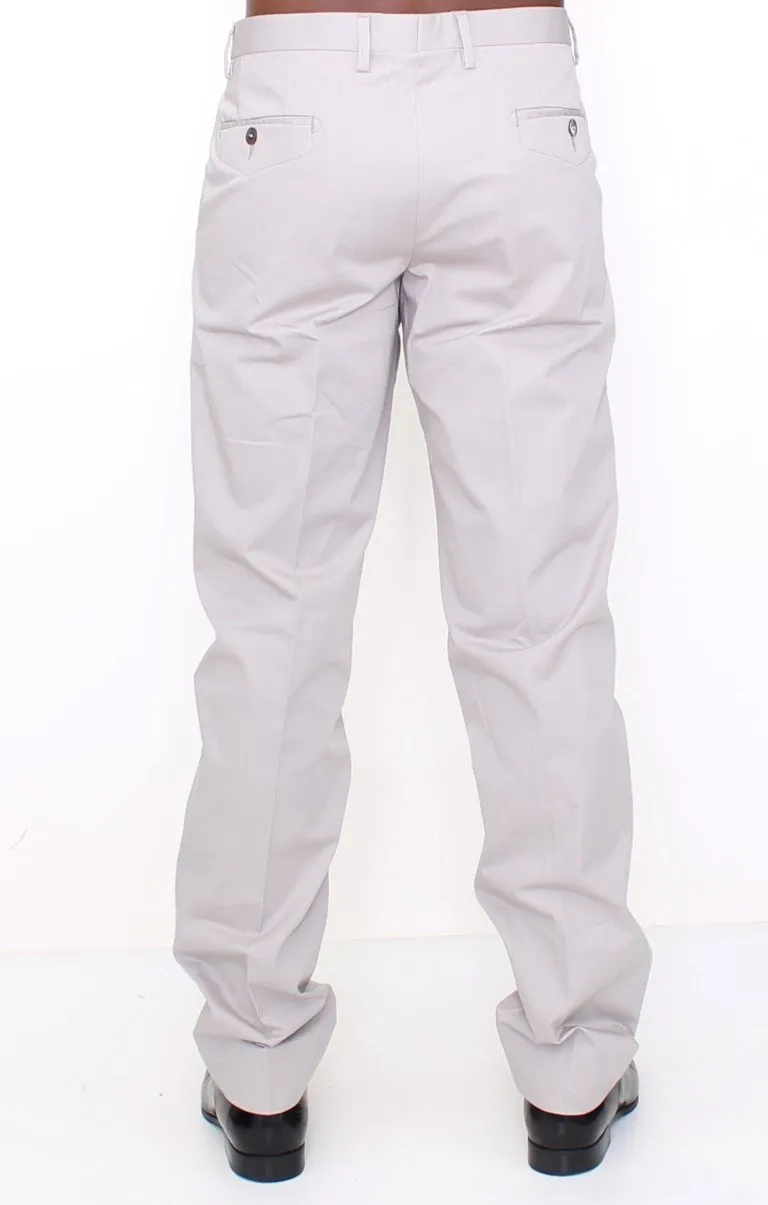Gray Cotton Slim fit Pants Chinos