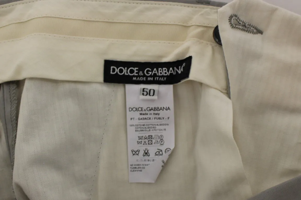 Gray Cotton Slim fit Pants Chinos