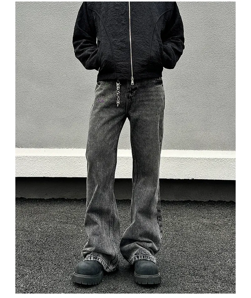 Gray Straight-leg Jeans