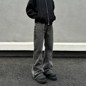 Gray Straight-leg Jeans