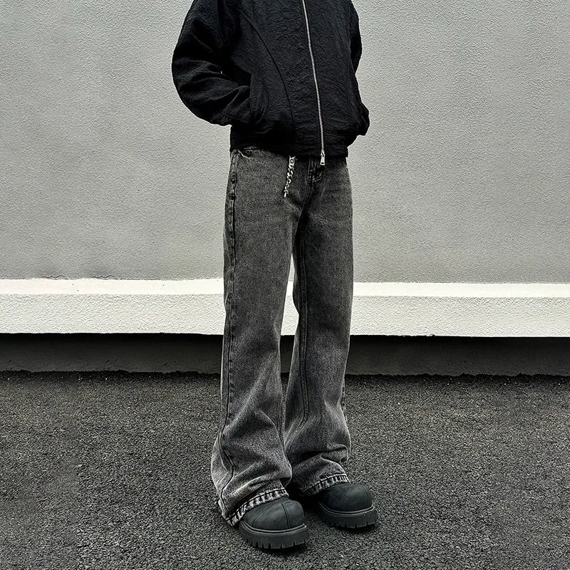 Gray Straight-leg Jeans