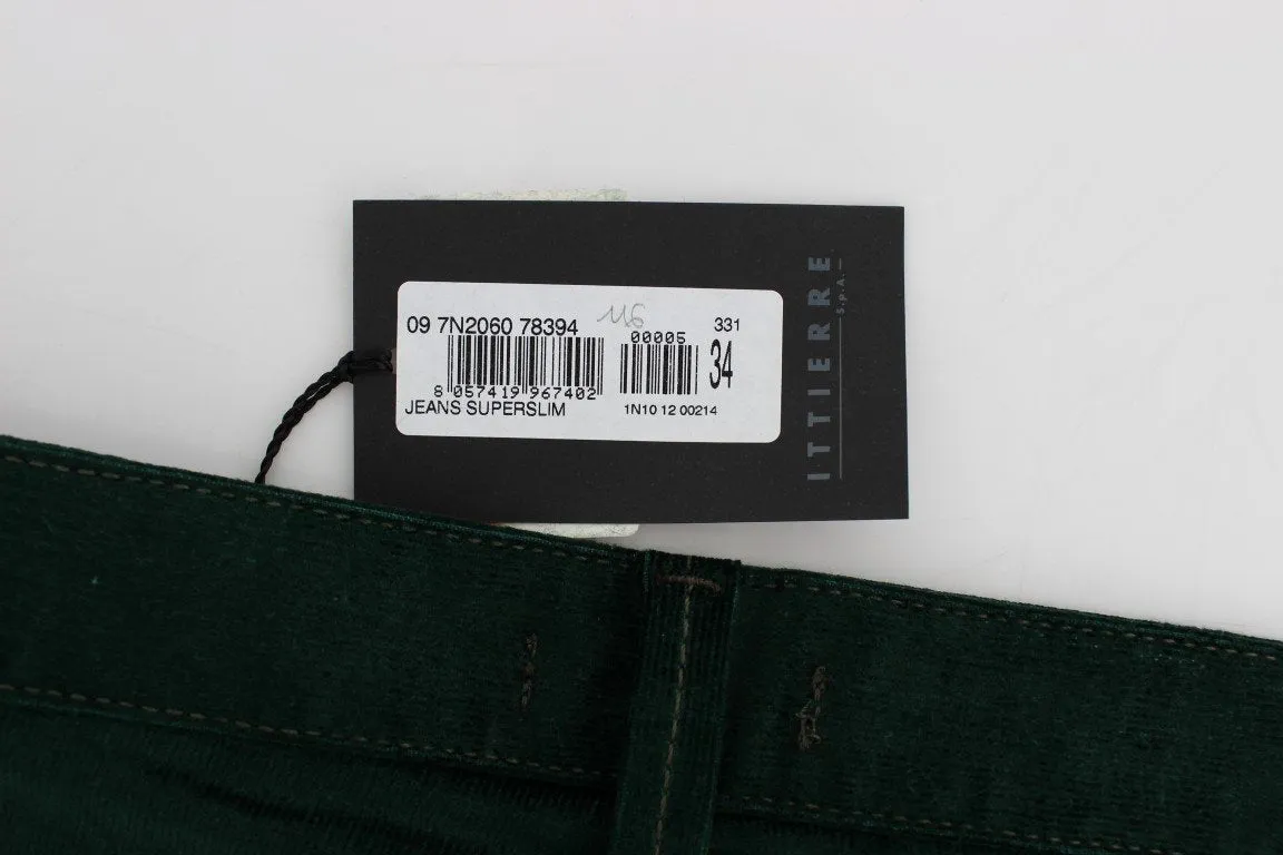 Green Corduroy Slim Fit Pants Jeans