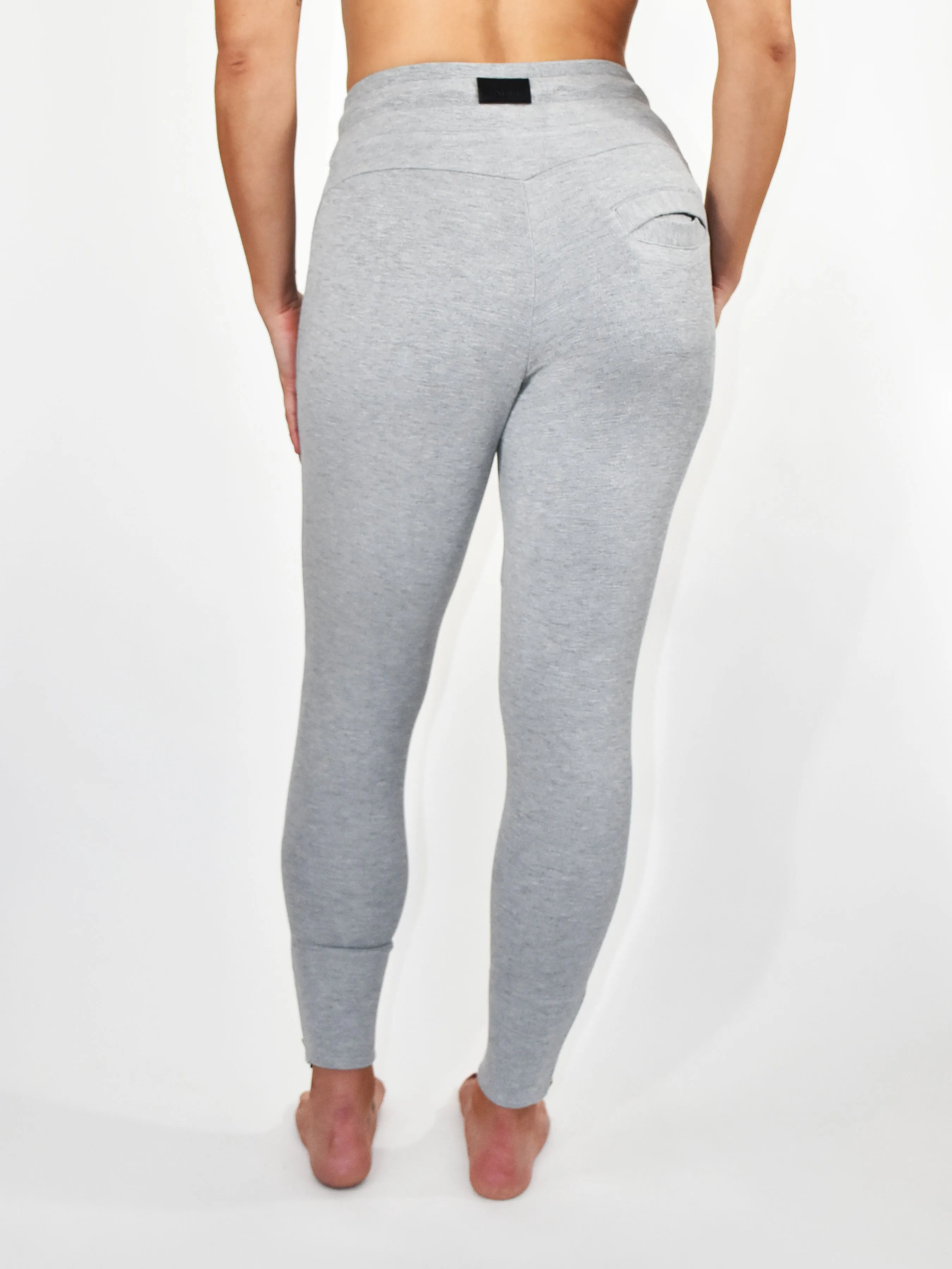 GREY CONTOUR CROP LADIES JOGGER