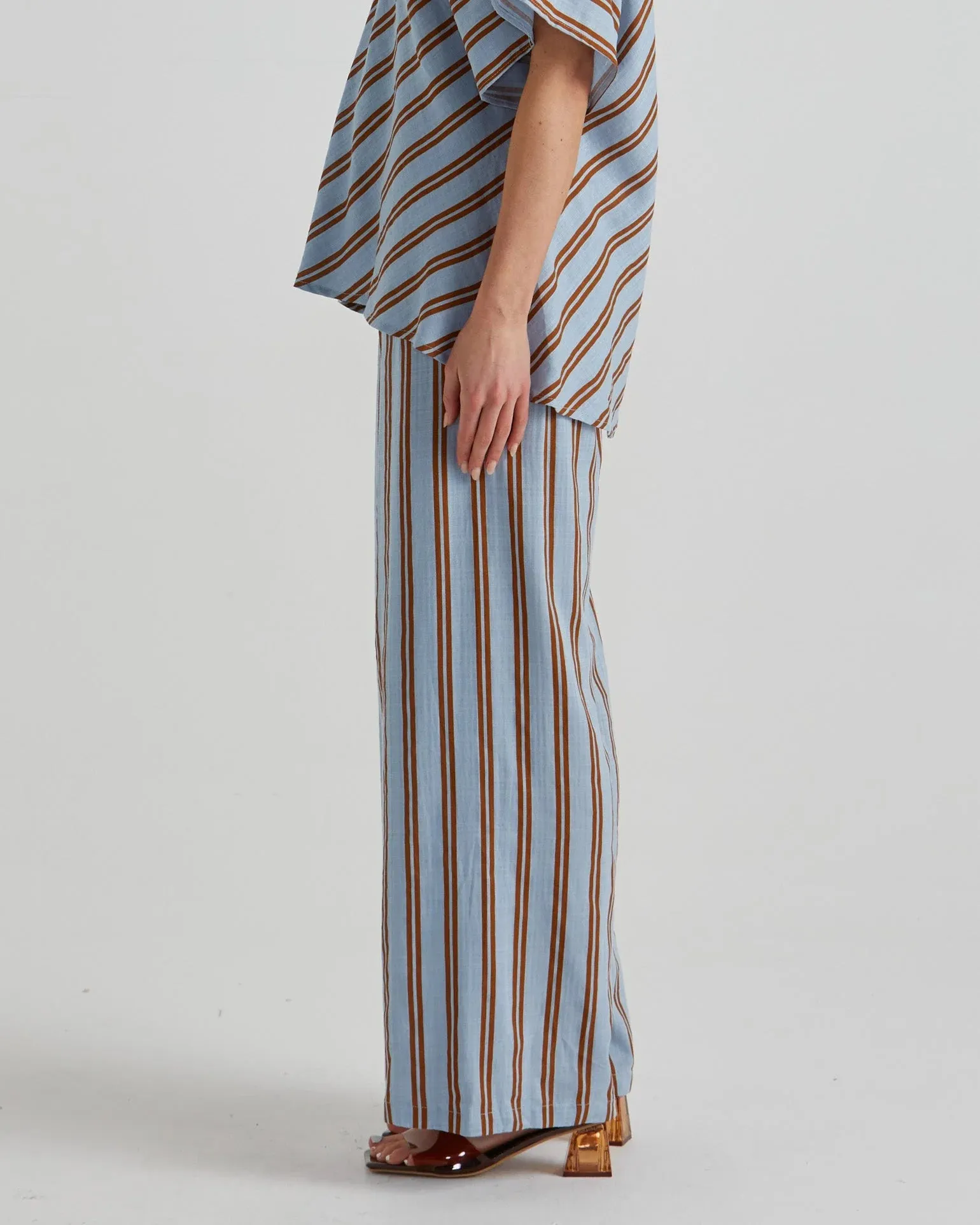Grounded Pant - Blue/Tobacco Stripe