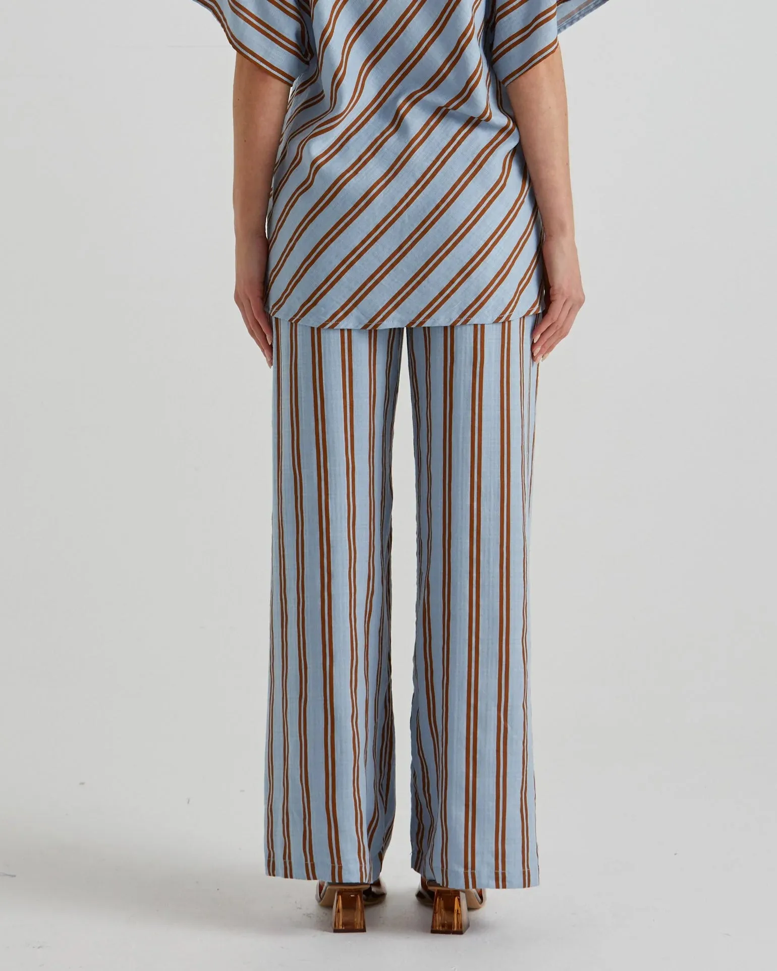 Grounded Pant - Blue/Tobacco Stripe