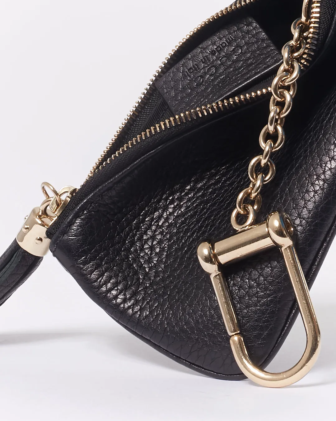 Gucci Black Pebbled Leather Soho Chain Coin Pouch