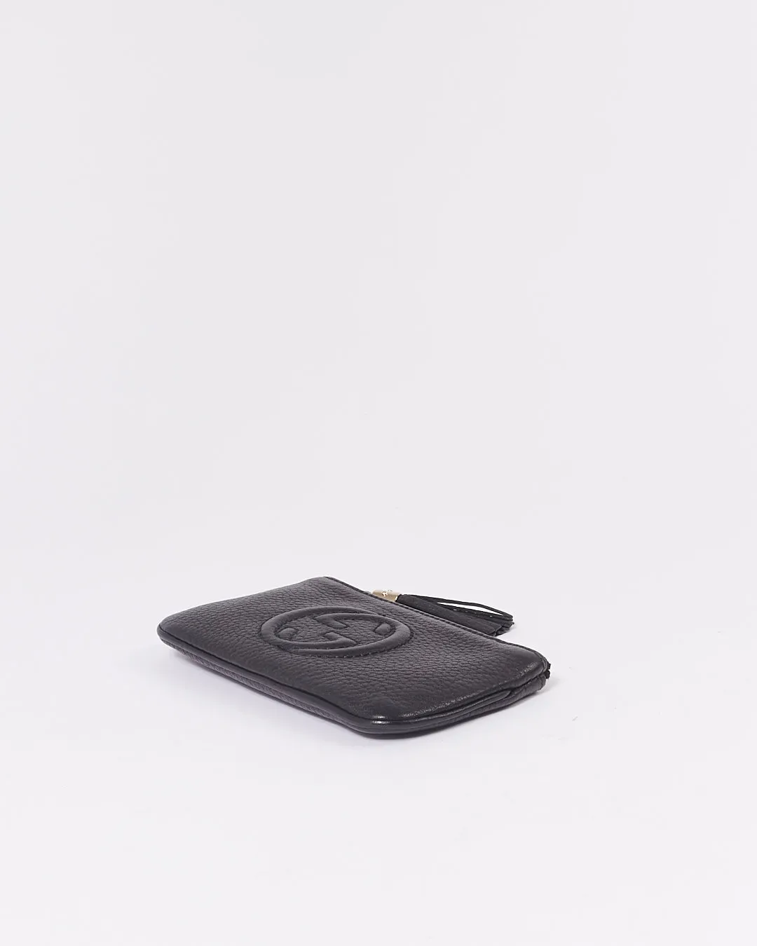 Gucci Black Pebbled Leather Soho Chain Coin Pouch