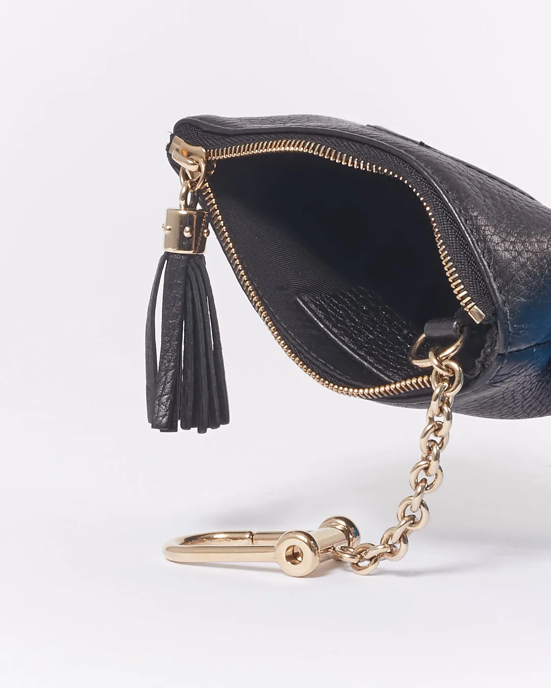 Gucci Black Pebbled Leather Soho Chain Coin Pouch