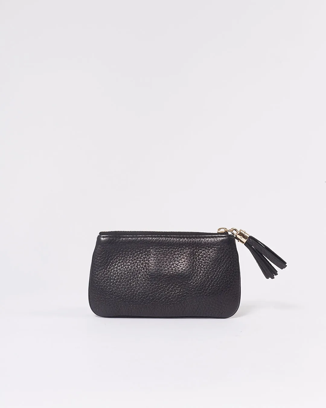 Gucci Black Pebbled Leather Soho Chain Coin Pouch