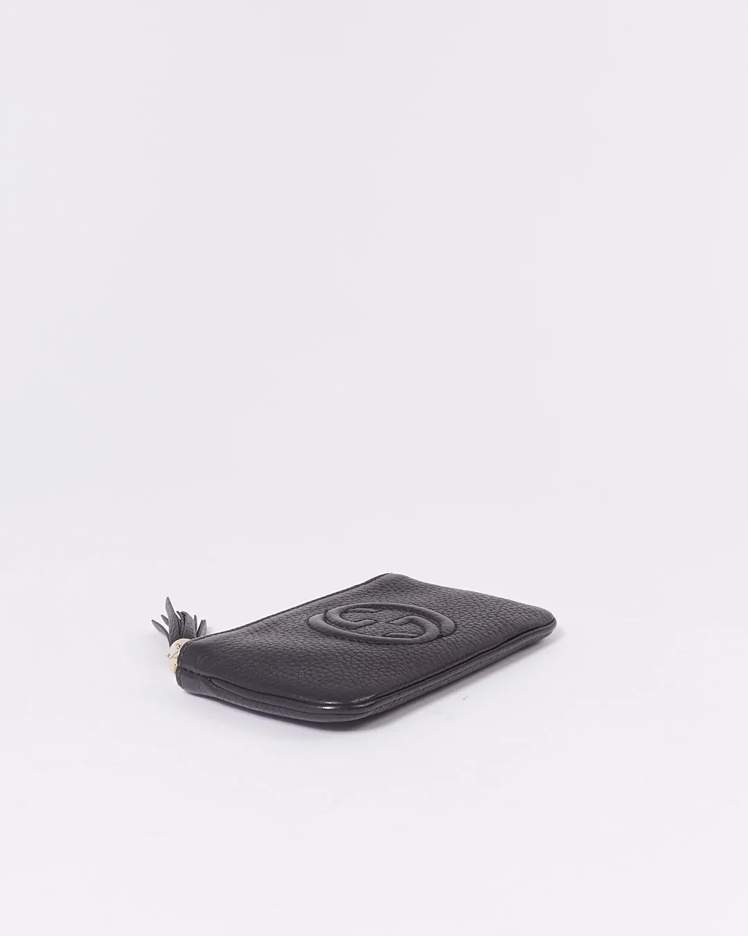 Gucci Black Pebbled Leather Soho Chain Coin Pouch