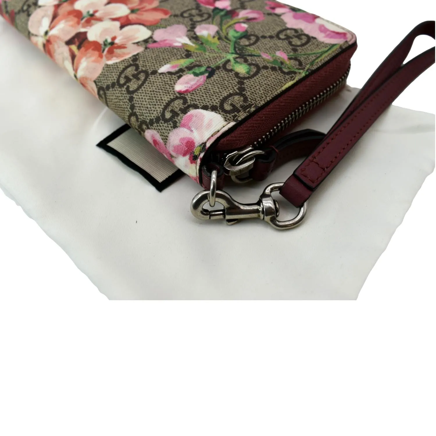 GUCCI Blooms Zip Around GG Canvas Wallet Beige 410076