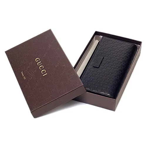 GUCCI wallet fold black micro guccissima leather 449396BMJ1G-1000