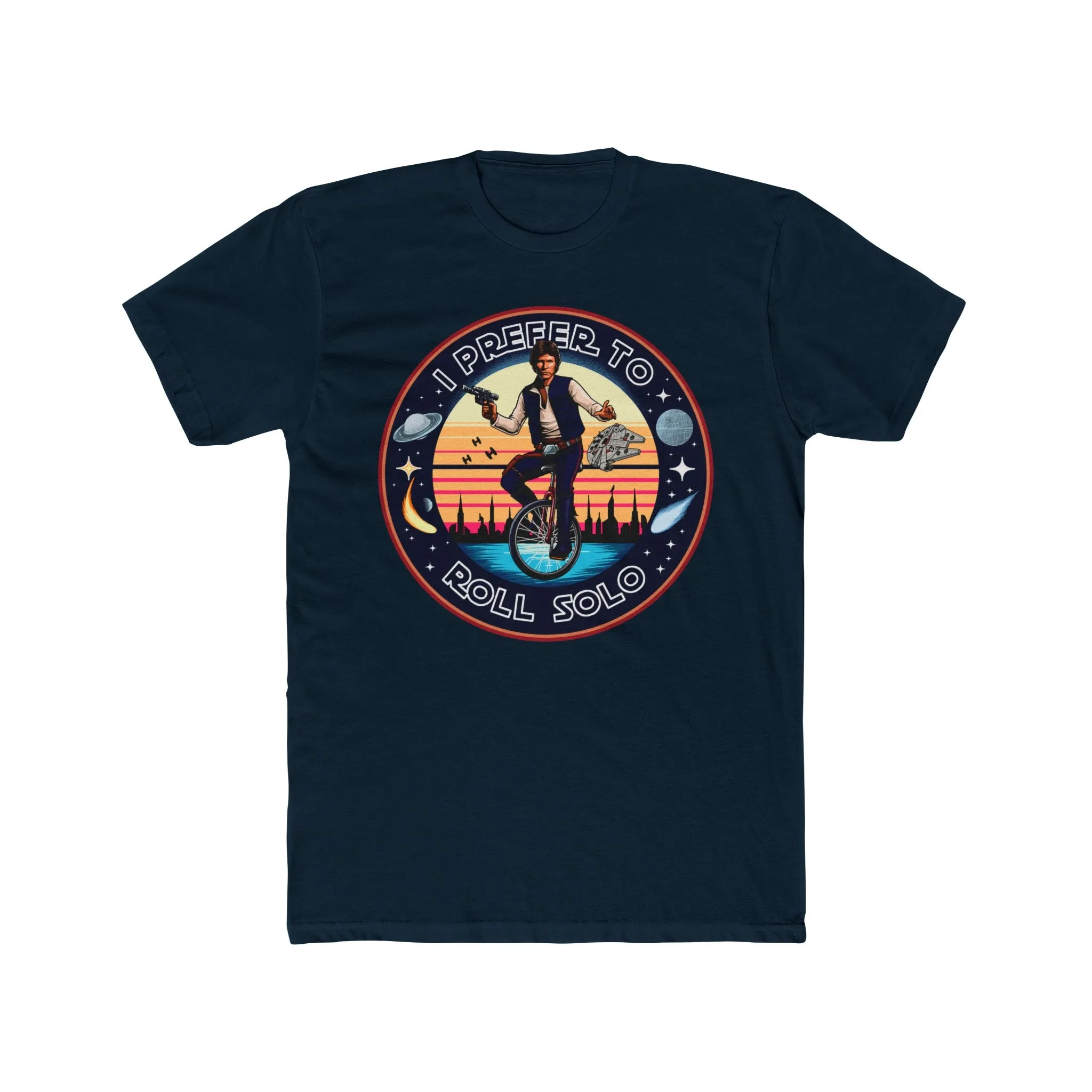 Han Solo Unicycle On Next Level T-Shirt