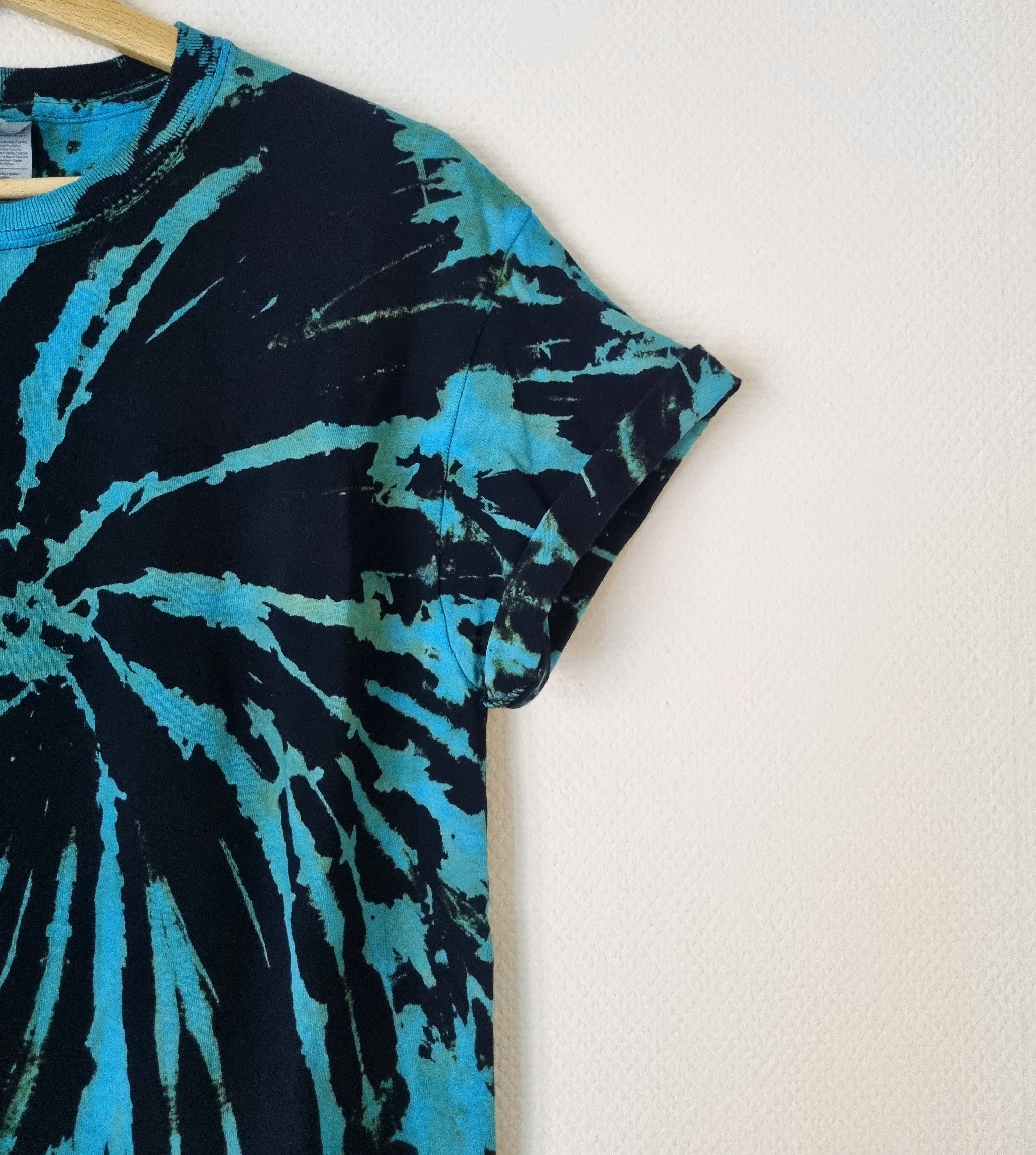 Hand Designed Aqua Blue Tie-Dye Shirt