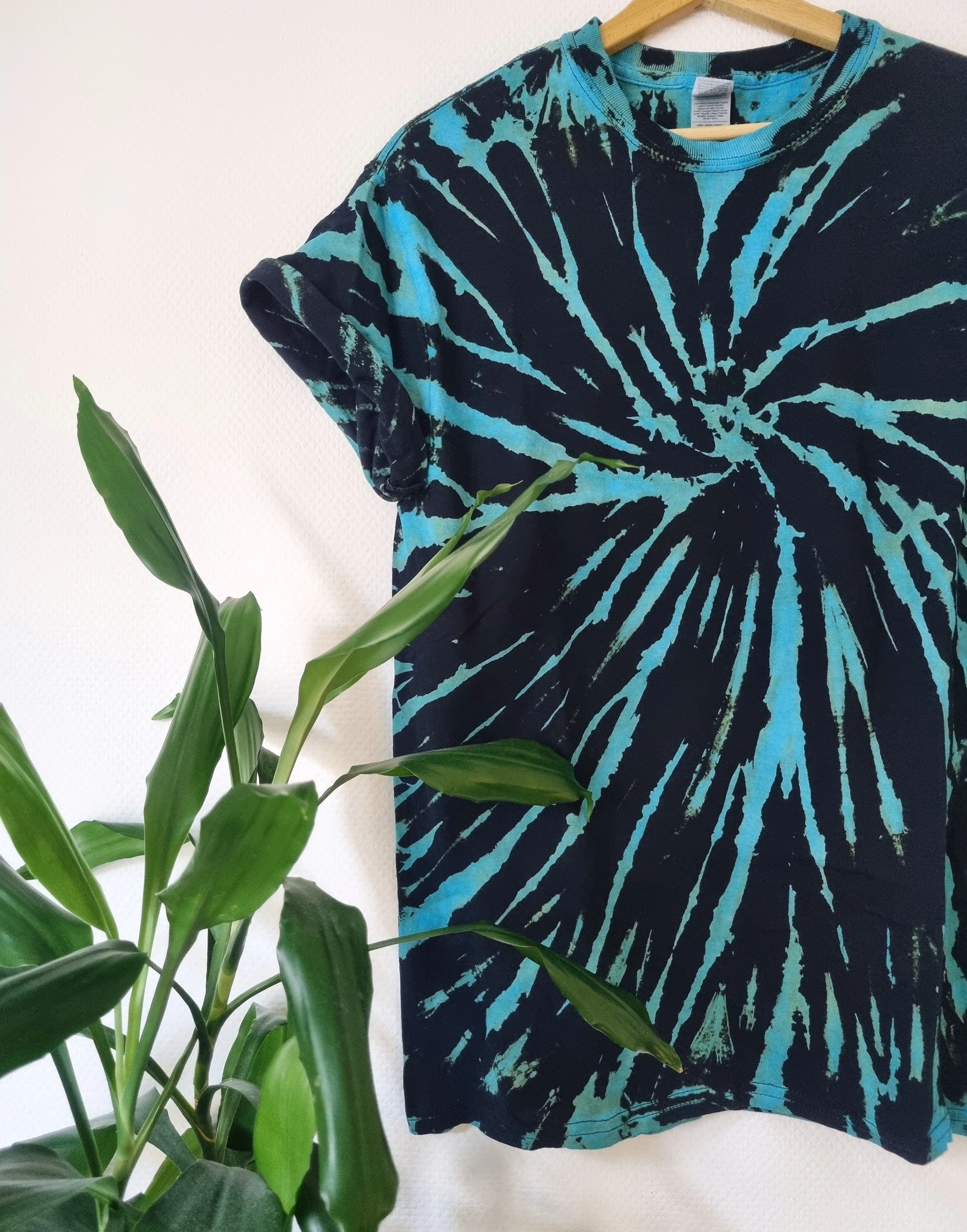Hand Designed Aqua Blue Tie-Dye Shirt