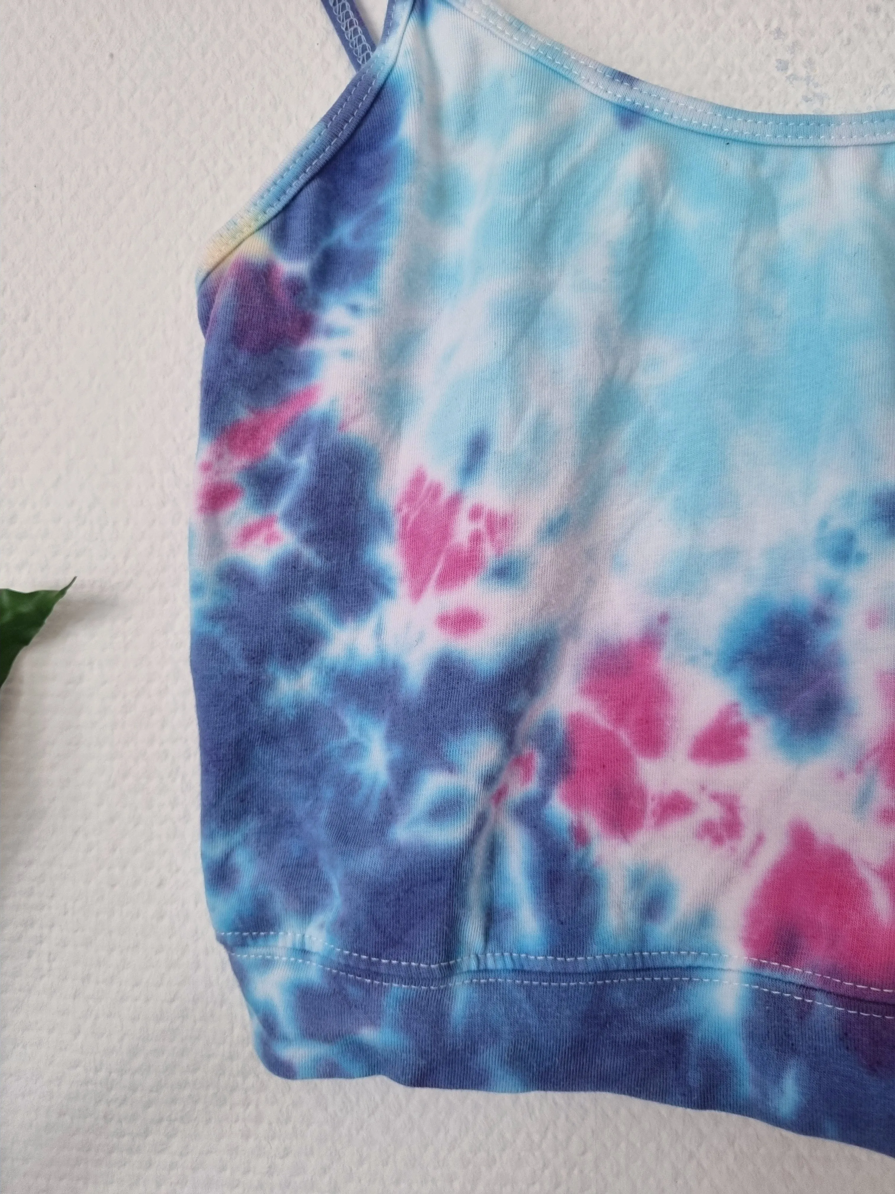 Hand Designed Fitted Pastel Galaxy Tie-Dye Camisole Top